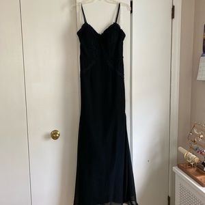 Azazie Sydney black bridesmaid dress